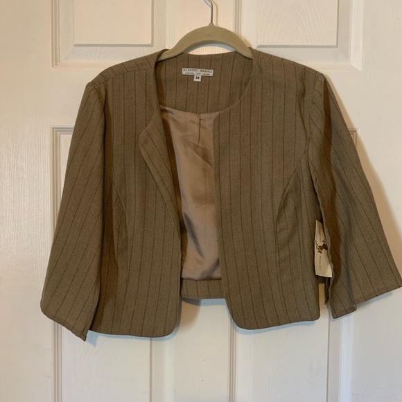 Alberto Makali Brown Blazer Tailored Cropped Design - Picture 1 of 2